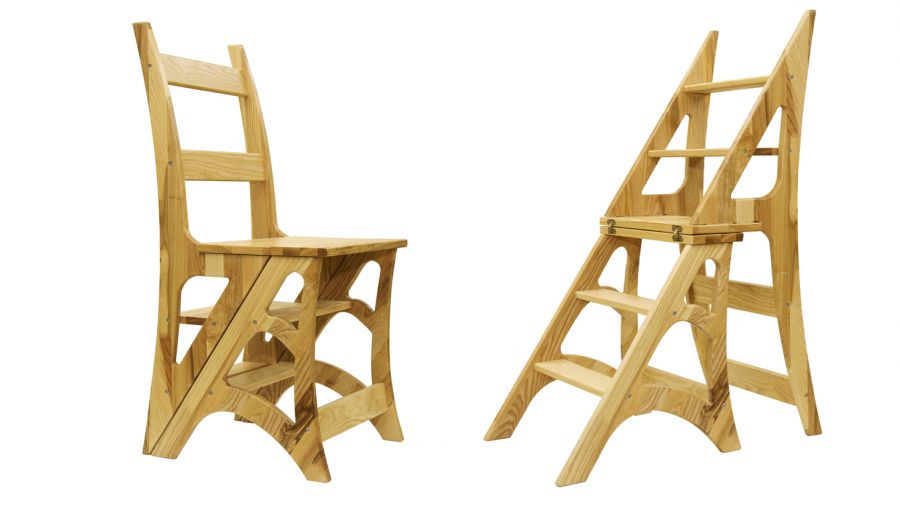 Стул-стремянка – один из самых оригинальных и практичных предметов трансформируемой мебели
